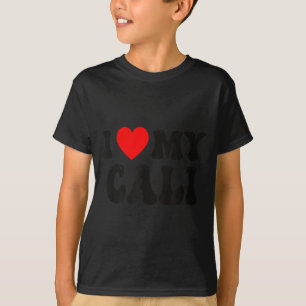 Ich liebe meinen Cali lustigen Valentinstag Rotes T-Shirt