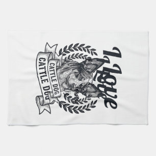 Ich liebe meinen Cattle Dog Vintage Gravur Design_ Geschirrtuch