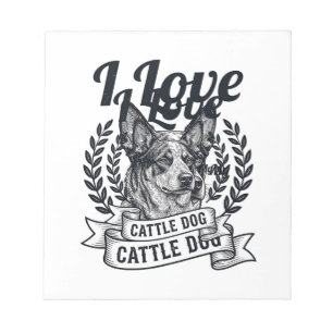 Ich liebe meinen Cattle Dog Vintage Gravur Design_ Notizblock