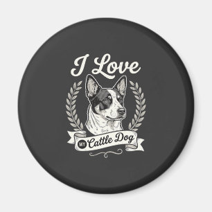 Ich liebe meinen Cattle Dog Vintage-Hundefreund Magnet