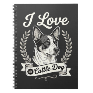Ich liebe meinen Cattle Dog Vintage-Hundefreund Notizblock