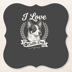 Ich liebe meinen Cattle Dog Vintage-Hundefreund Untersetzer