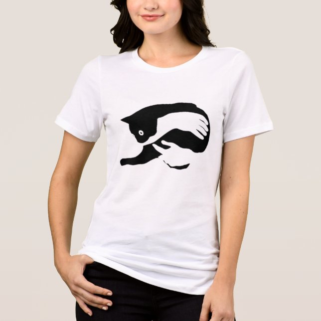 Ich liebe meinen Chat  Tri-Blend Shirt (Vorderseite)