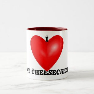Ich liebe meinen Cheesecake-Becher Zweifarbige Tasse