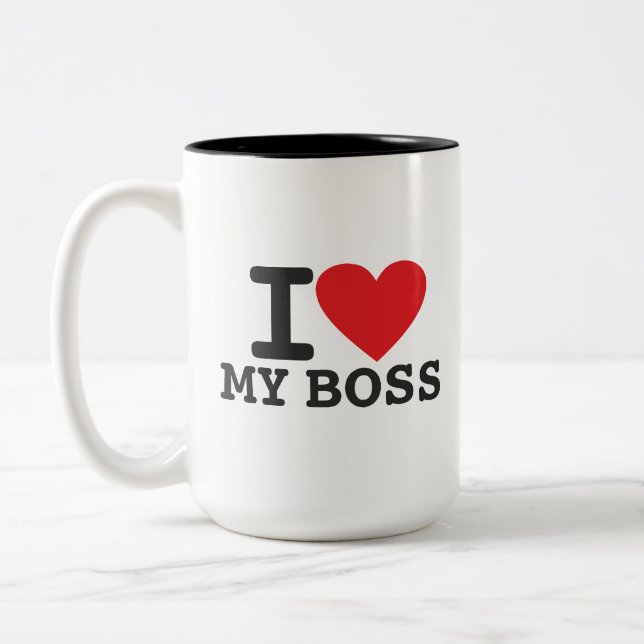 Ich Liebe meinen Chef Zweifarbige Tasse (Links)