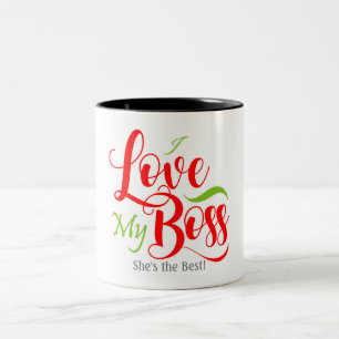 Ich liebe meinen Chef Zweifarbige Tasse