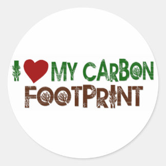 Ich Liebe meinen CO2-Fußabdruck Runder Aufkleber