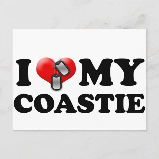 Ich liebe meinen Coastie Postkarte (Vorderseite)