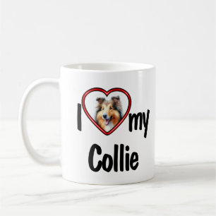 Ich liebe meinen Collie Süßes rotes Herz-Hunde-Fot Kaffeetasse