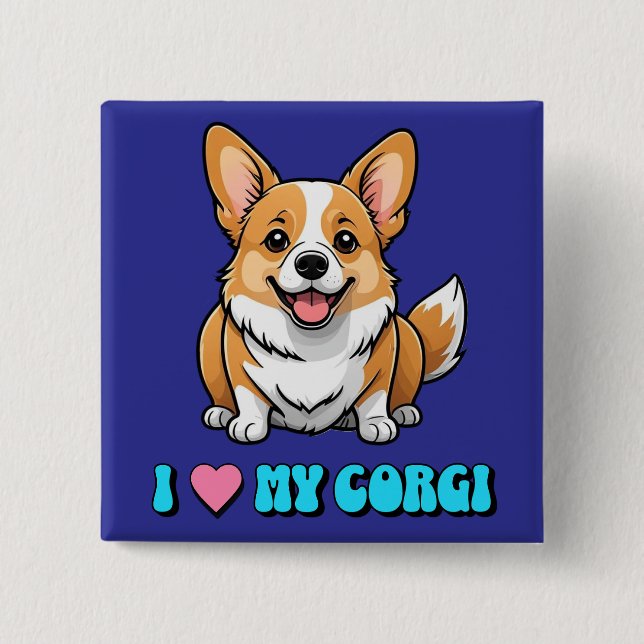 Ich liebe meinen Corgi Button (Vorderseite)