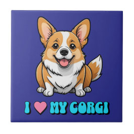Ich liebe meinen Corgi Fliese