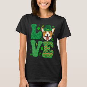 Ich liebe meinen Corgi-Hund Leprechaun Shamrocks S T-Shirt