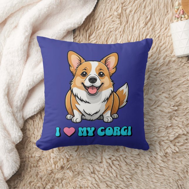 Ich liebe meinen Corgi Kissen (Decke)