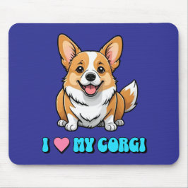 Ich liebe meinen Corgi Mousepad