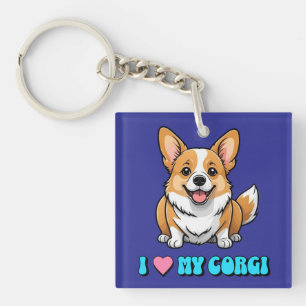 Ich liebe meinen Corgi Schlüsselanhänger