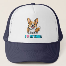 Ich liebe meinen Corgi Truckerkappe
