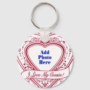 Ich Liebe meinen Cousin! Foto Red Hearts Schlüsselanhänger