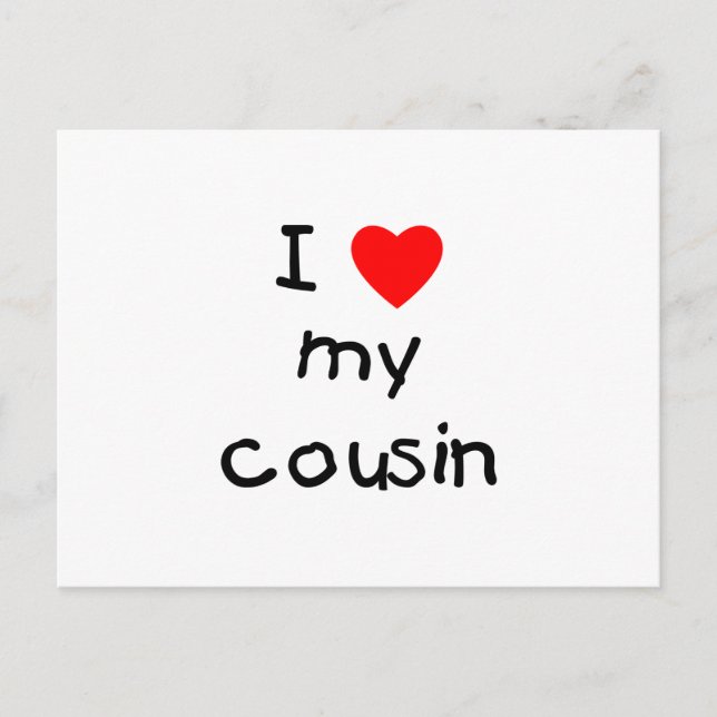 Ich Liebe meinen Cousin Postkarte (Vorderseite)