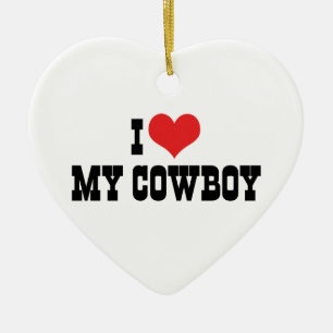 Ich liebe meinen Cowboy-Schmuck Keramikornament
