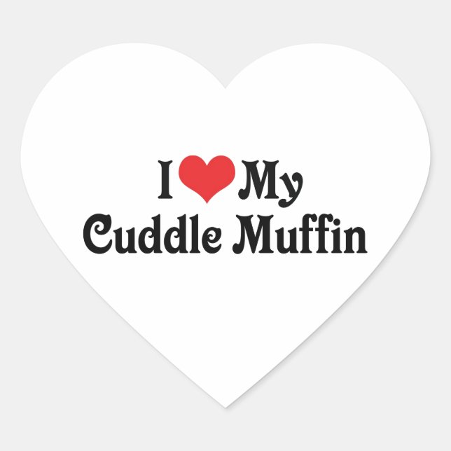 Ich Liebe meinen Cuddle Muffin Herz-Aufkleber (Vorderseite)