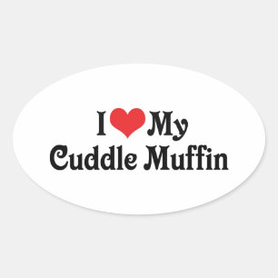 Ich Liebe meinen Cuddle Muffin Ovaler Aufkleber
