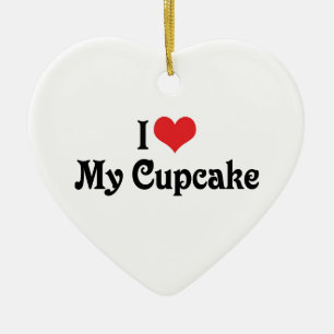 Ich liebe meinen Cupcake Keramik Ornament