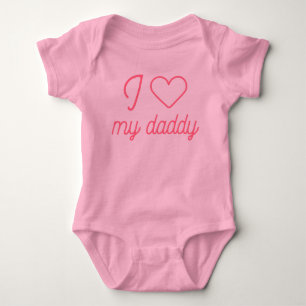 Ich liebe meinen Daddy dünne kursiv Schrift Baby Strampler