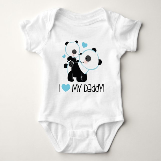Ich Liebe Meinen Daddy Panda Baby Strampler (Vorderseite)