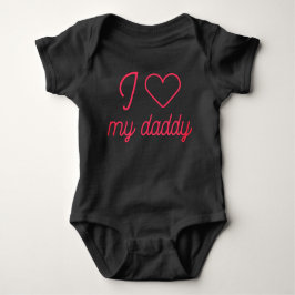 Ich Liebe meinen Daddy Thin Cursive Typografie Baby Strampler