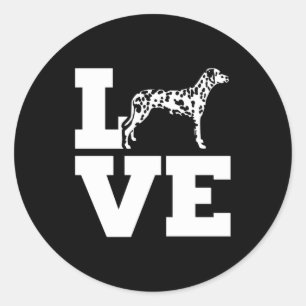 Ich liebe meinen Dalmatinerhund Runder Aufkleber
