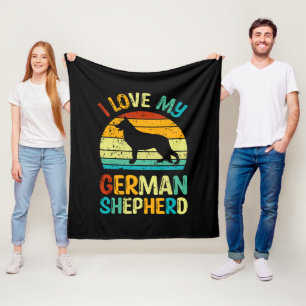 Ich liebe meinen deutschen Schäferhund Blue Brown Fleecedecke