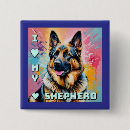 Ich liebe meinen deutschen Schäferhund Button