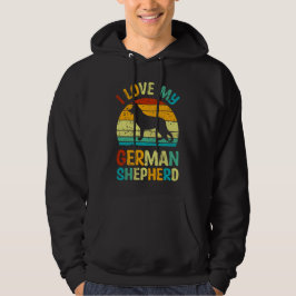 Ich Liebe meinen deutschen Schäferhund Hund Blue B Hoodie