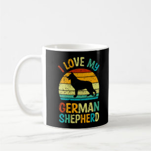 Ich Liebe meinen deutschen Schäferhund Hund Blue B Kaffeetasse