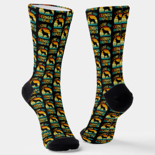 Ich Liebe meinen deutschen Schäferhund Hund Blue B Socken