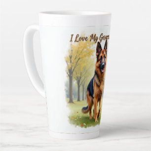 Ich liebe meinen deutschen Schäferhund Latte-Mug Milchtasse