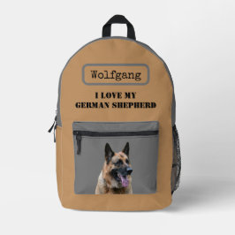 Ich Liebe meinen deutschen Schäferhund oder elsäss Bedruckter Rucksack