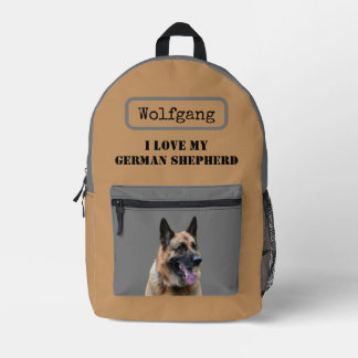 Ich Liebe meinen deutschen Schäferhund oder elsäss Bedruckter Rucksack