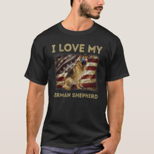Ich liebe meinen deutschen Schäferhund Papa Mama A T-Shirt