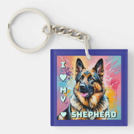 Ich liebe meinen deutschen Schäferhund Schlüsselanhänger