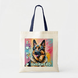 Ich liebe meinen Deutschen Schäferhund Tragetasche