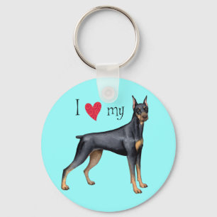 Ich Liebe meinen Doberman Schlüsselanhänger