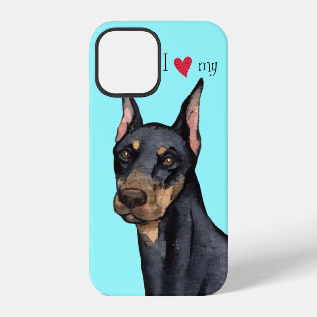 Ich liebe meinen Dobermann iPhone Hülle (Rückseite)