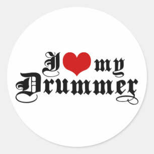Ich Liebe meinen Drummer Runder Aufkleber