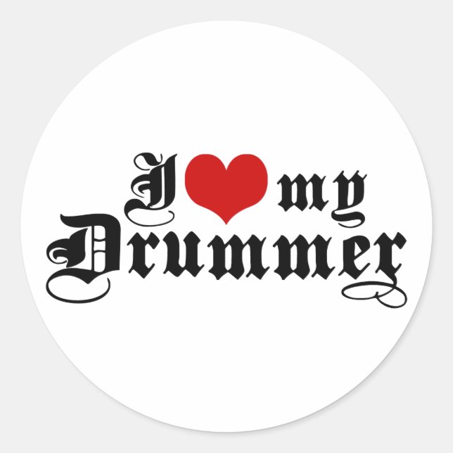 Ich Liebe meinen Drummer Runder Aufkleber (Vorderseite)