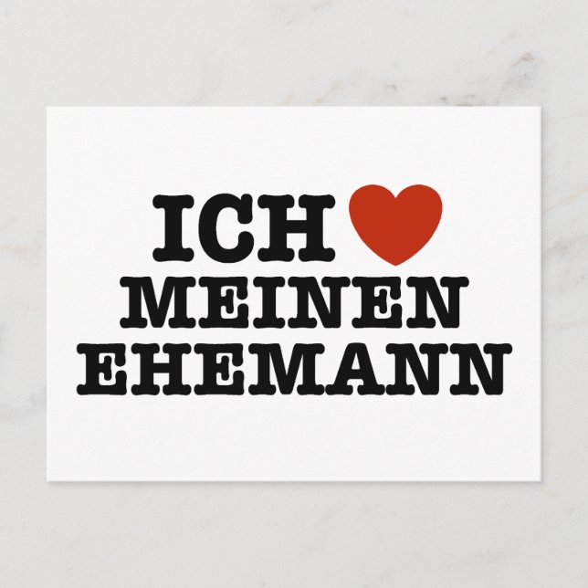 Ich Liebe Meinen Ehemann Postkarte (Vorderseite)