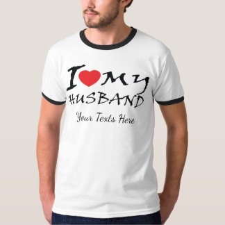 Ich liebe meinen Ehemann Text mit rotem Herzsymbol T-Shirt