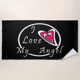Ich Liebe meinen Engel Strandtuch