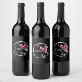 Ich Liebe meinen Engel Weinetikett