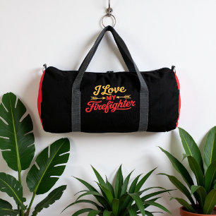 Ich liebe meinen Feuerwehrmann-Pfeil Duffle Bag